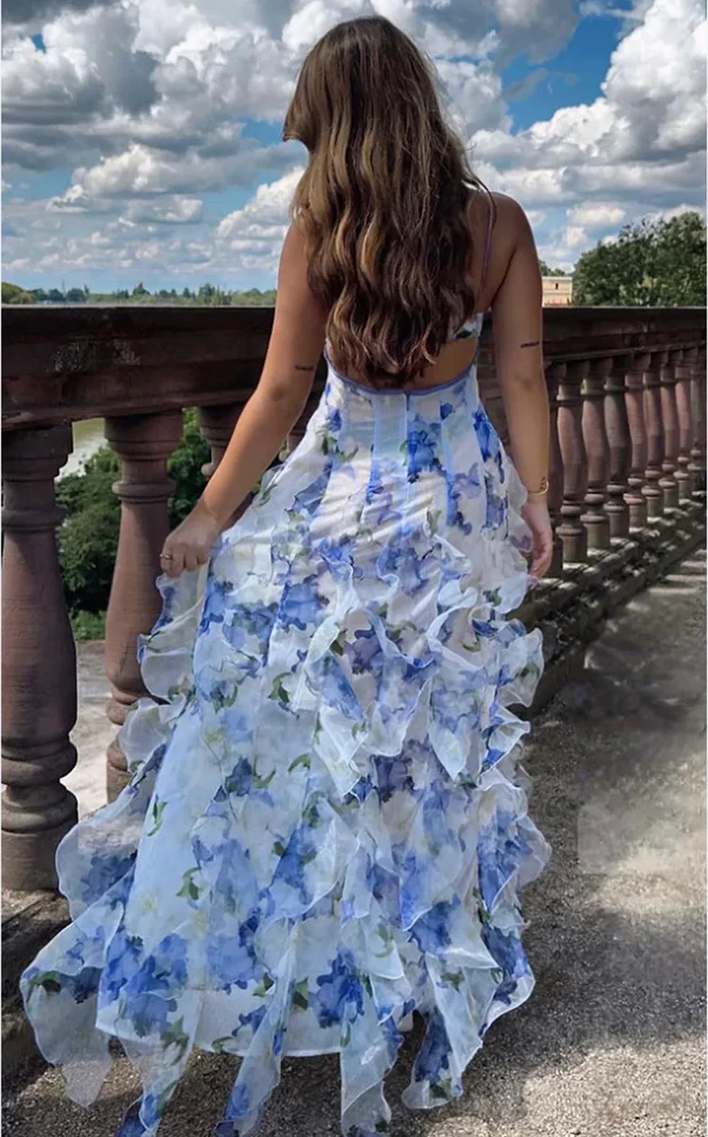Floral Print Ruffle Maxi Dress For Women Spaghetti Strap Slim Fit Backless Summer Beach Evening Party Gown Elegant Formal
Floral Print Ruffle Maxi Dress For Women Spaghetti Strap Slim Fit Backless Summer Beach Evening Party Gown Elegant Formal