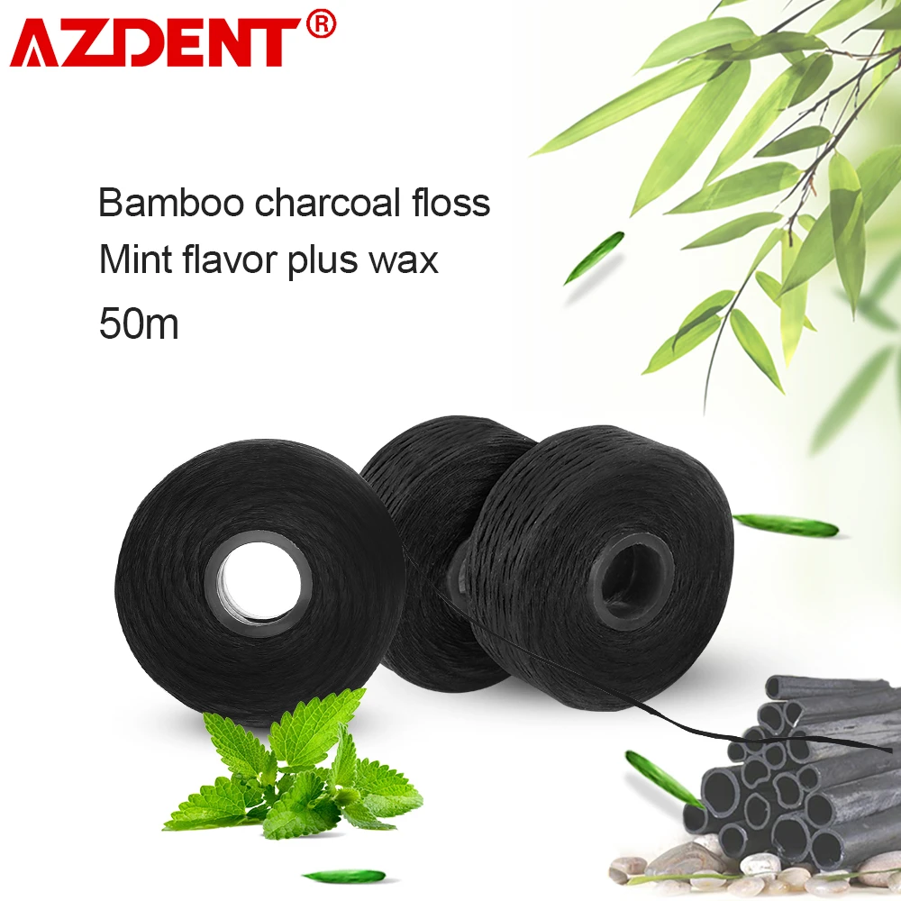 AZDENT 50 Rolls Bamboo Charcoal Dental Flosser 50M Wax Mint Interdental Brush Nylon Built-in Spool Advanced Toothpicks
AZDENT 50 Rolls Bamboo Charcoal Dental Flosser 50M Wax Mint Interdental Brush Nylon Built-in Spool Advanced Toothpicks
