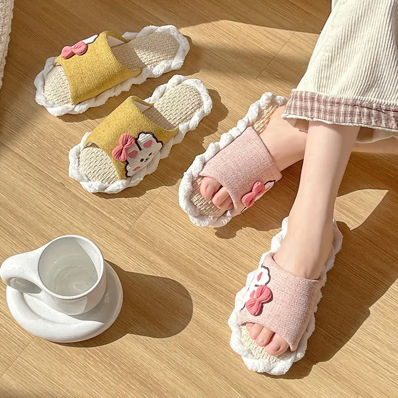 New Kawaii Sanrio Cartoon Linen Couple Slippers Cute Thick Soled Home Indoor Silent Anti Slip Sweat Absorbing Slippers
New Kawaii Sanrio Cartoon Linen Couple Slippers Cute Thick Soled Home Indoor Silent Anti Slip Sweat Absorbing Slippers