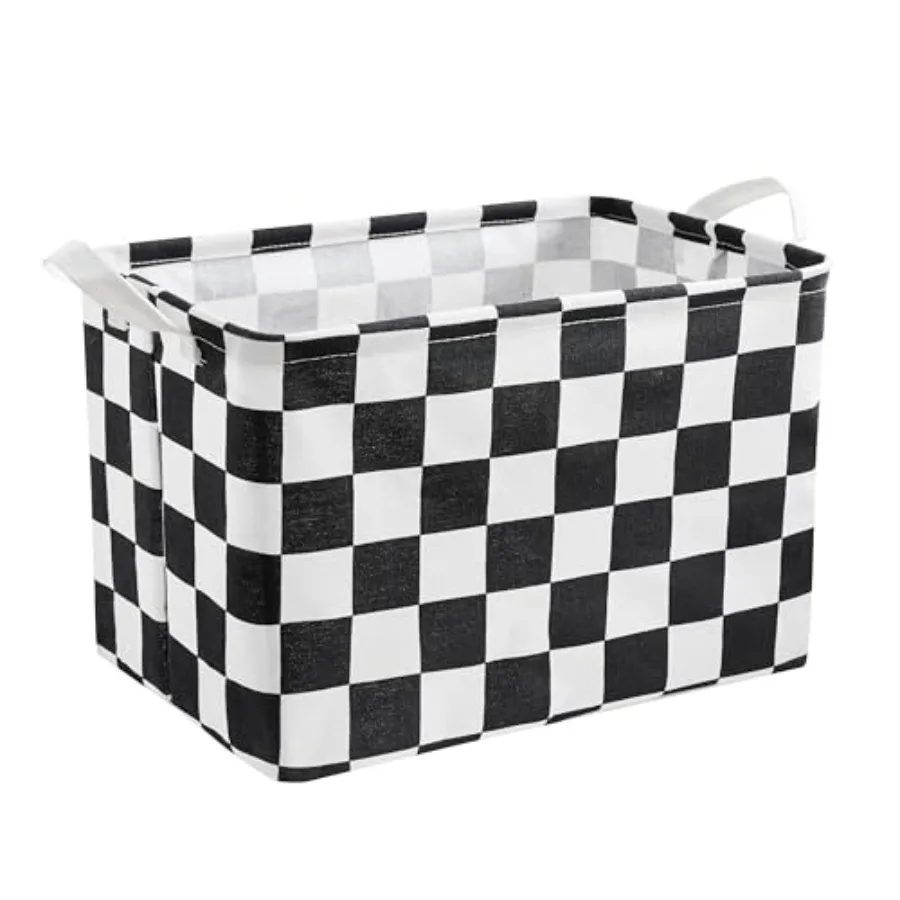 White Checkered Canvas Basket, Rectangular Organizing Decorative Storage Basket for Dog Toy, Cute Aesthetic Race Cars Boy Room
White Checkered Canvas Basket, Rectangular Organizing Decorative Storage Basket for Dog Toy, Cute Aesthetic Race Cars Boy Room