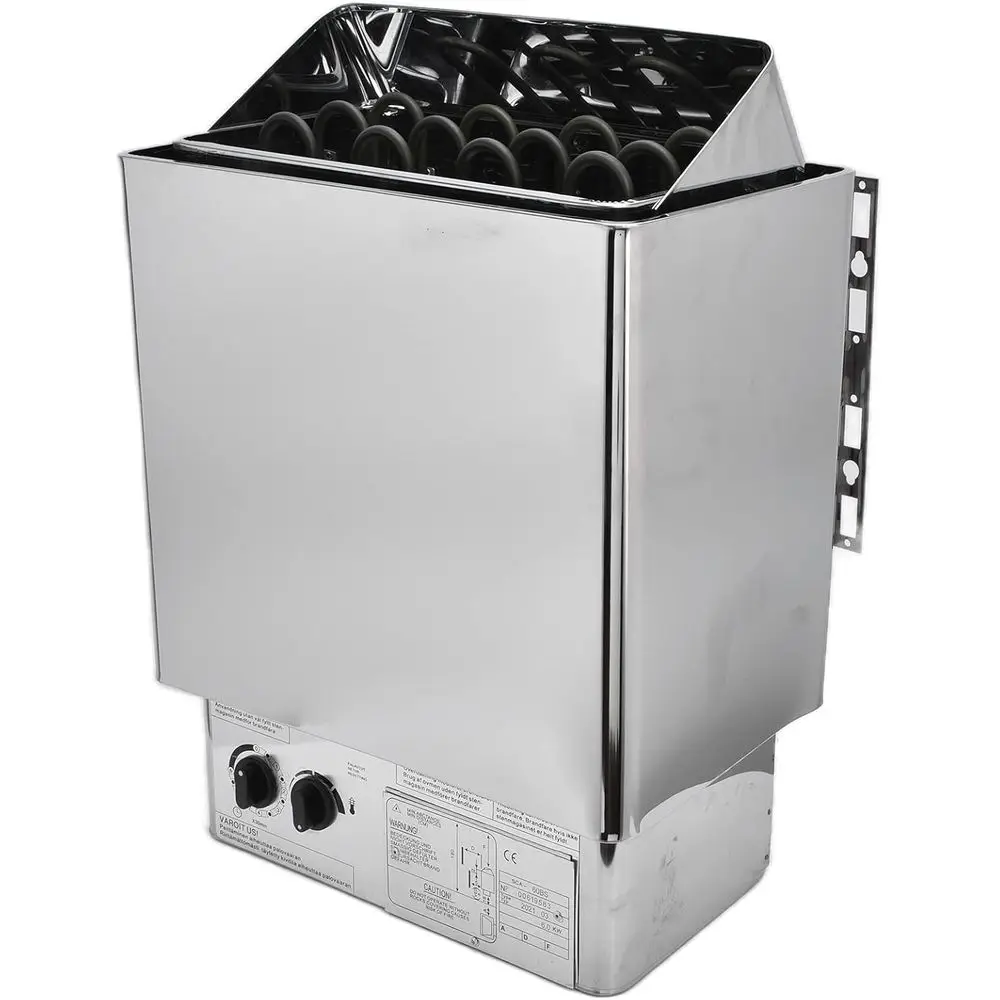 6KW Stainless Steel Sauna Heater, 220V, with Internal Controller, Suitable for Home, Hotel, and Spa Wet/Dry Saunas
6KW Stainless Steel Sauna Heater, 220V, with Internal Controller, Suitable for Home, Hotel, and Spa Wet/Dry Saunas