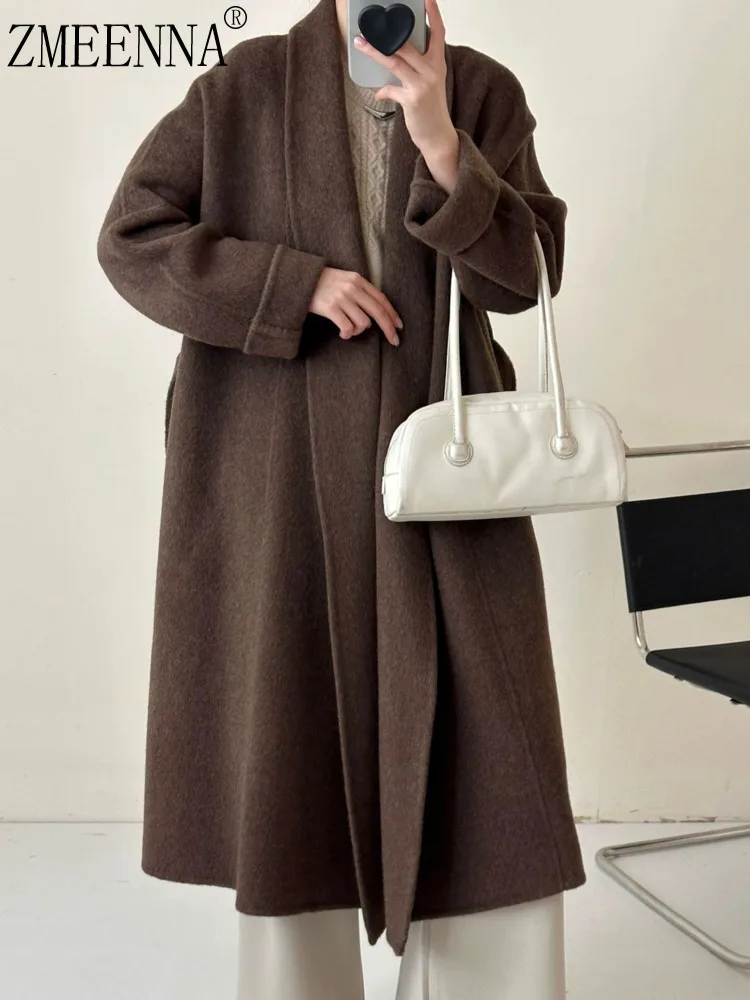 ZMEENNA Women's Long Wool Coat Oversized Lapel Tie-Waist Winter Warm Jacket Elegant Outerwear Casual Chic Fashion ZM4161
ZMEENNA Women's Long Wool Coat Oversized Lapel Tie-Waist Winter Warm Jacket Elegant Outerwear Casual Chic Fashion ZM4161