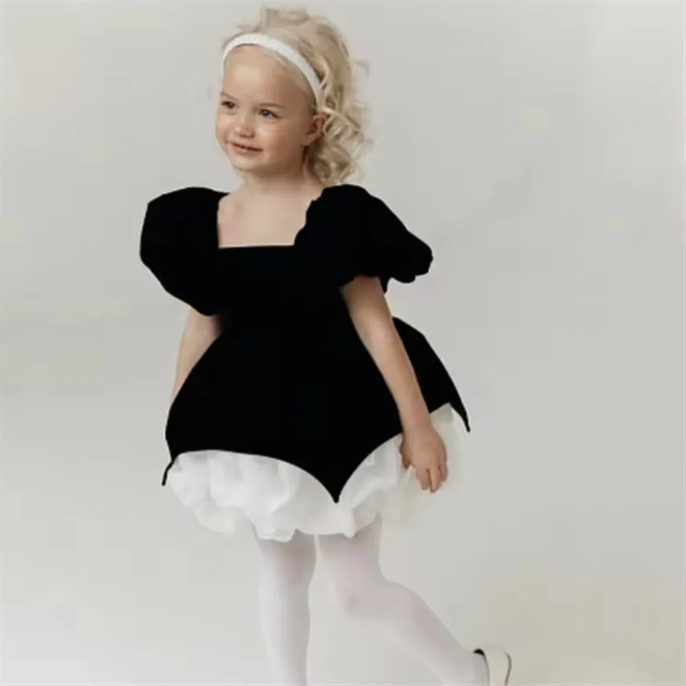 Princess Black Flower Girl Dress For Wedding Velvet Tiered Knee Length Cute Baby Girls Birthday Party Dress First Communion Gown
Princess Black Flower Girl Dress For Wedding Velvet Tiered Knee Length Cute Baby Girls Birthday Party Dress First Communion Gown