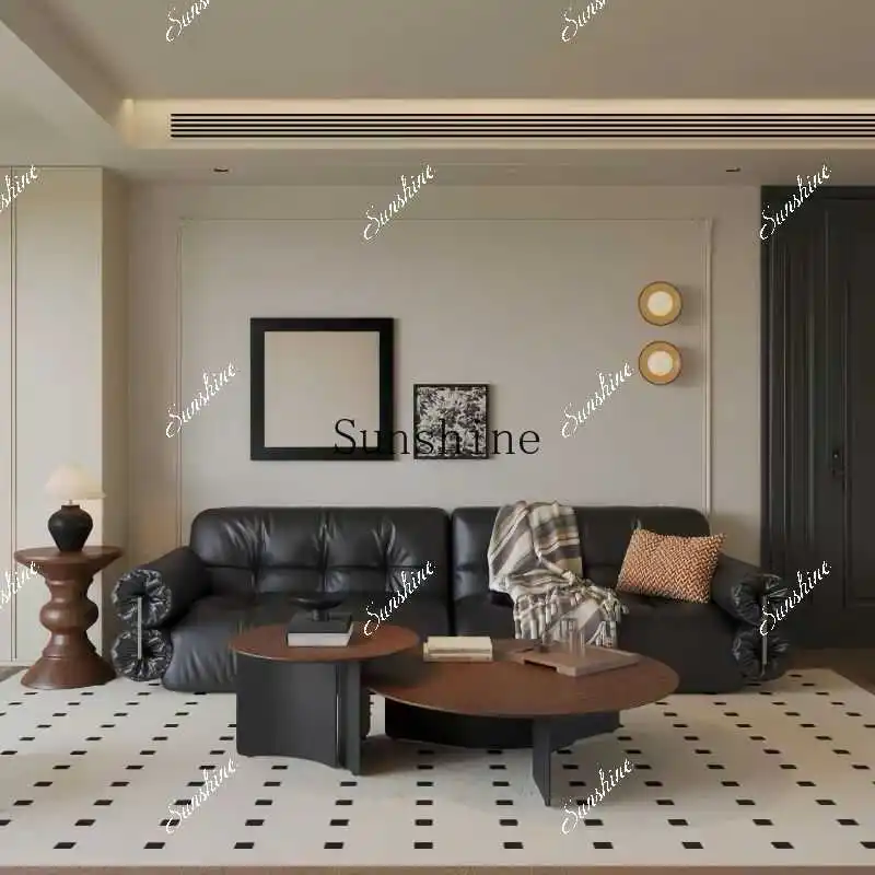 Minimalist medieval small apartment round solid wood living room coffee table household modern simple walnut color combination
Minimalist medieval small apartment round solid wood living room coffee table household modern simple walnut color combination