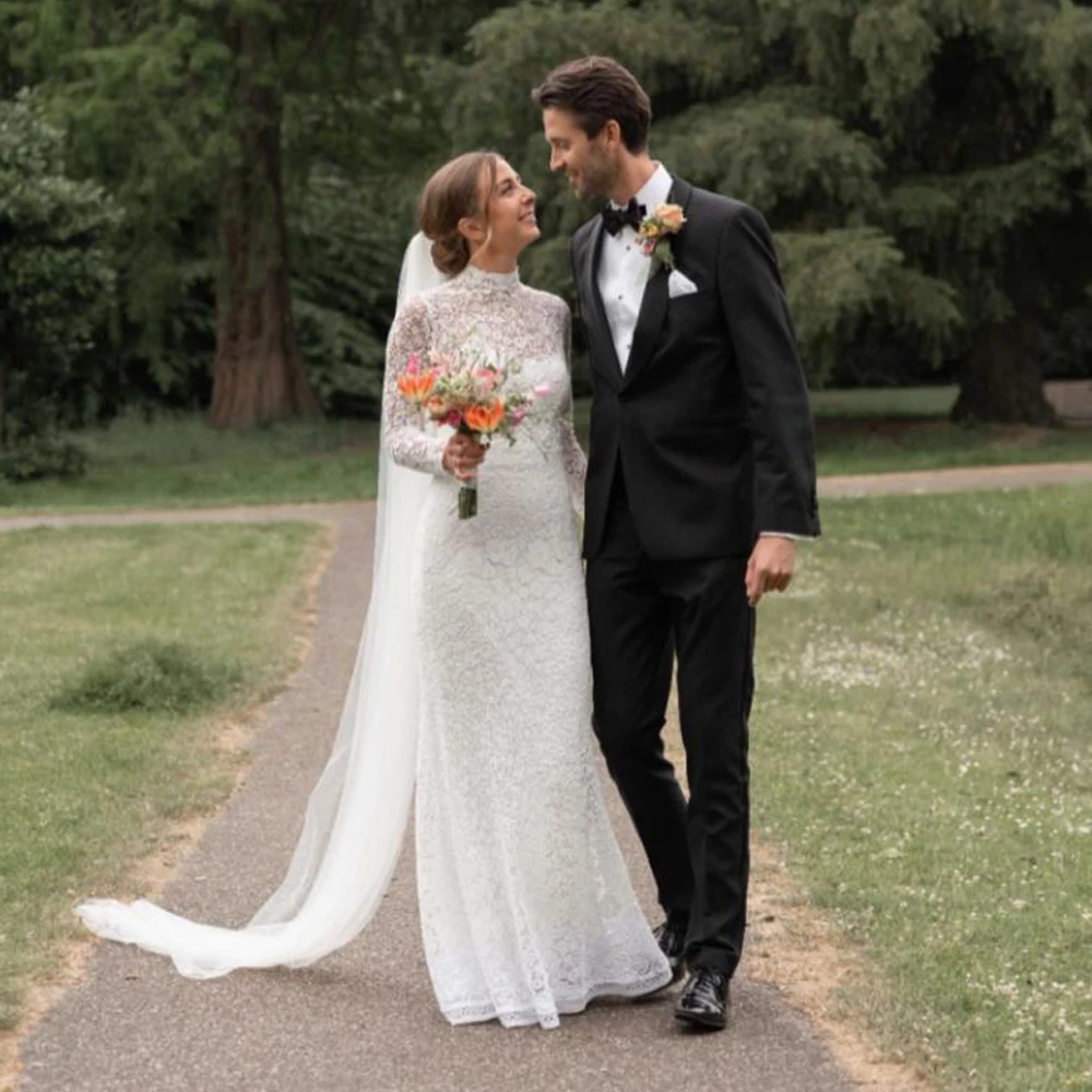 Customized Full Lace Wedding Dress High Neck Full Sleeve Wedding Gown for Bride Mermaid Long robe de mariage
Customized Full Lace Wedding Dress High Neck Full Sleeve Wedding Gown for Bride Mermaid Long robe de mariage