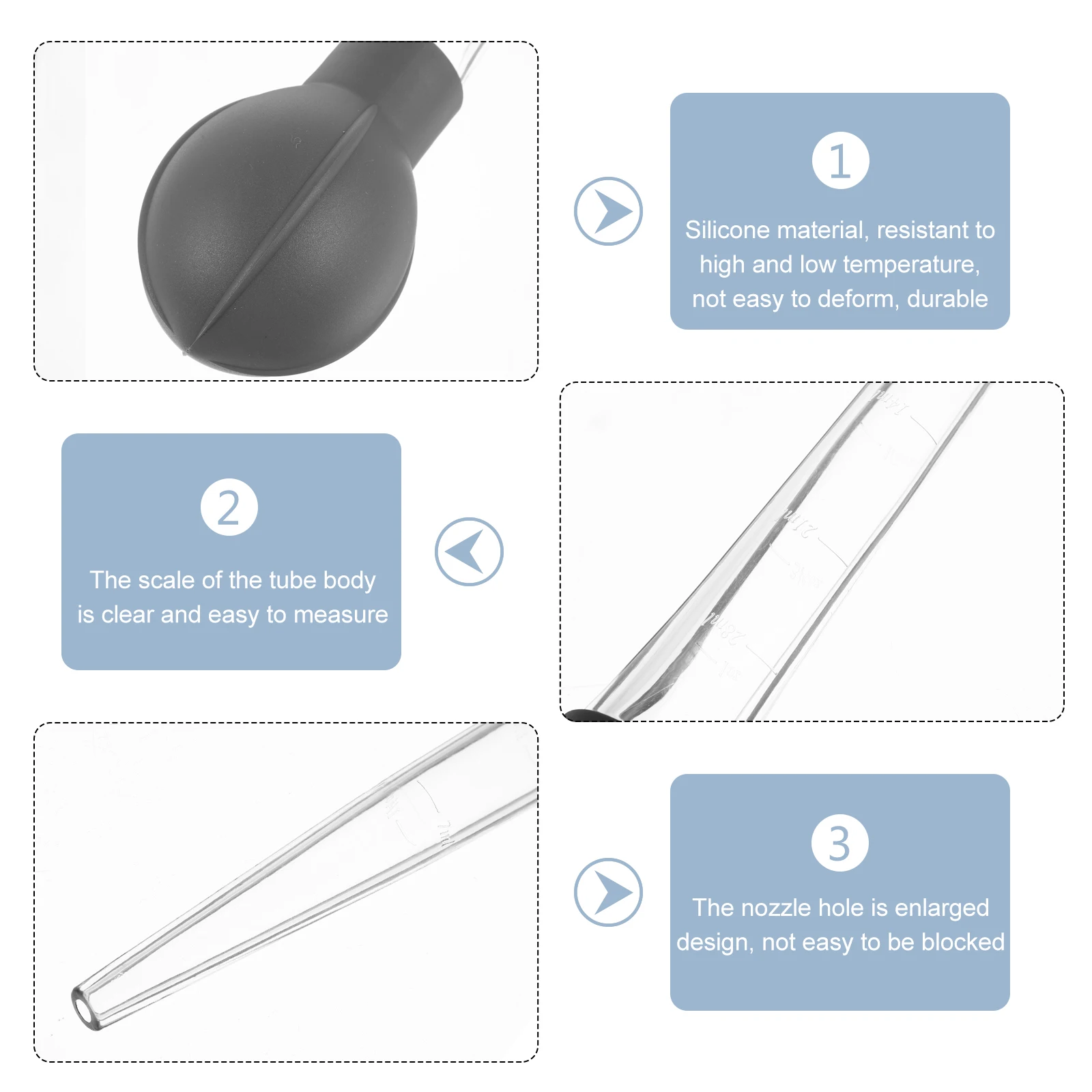 Large Black Grey Transparent Plastic Pipette Dropper Measuring Tube Kitchen Baking Liquid Food Squeeze Transfer Tool
Large Black Grey Transparent Plastic Pipette Dropper Measuring Tube Kitchen Baking Liquid Food Squeeze Transfer Tool