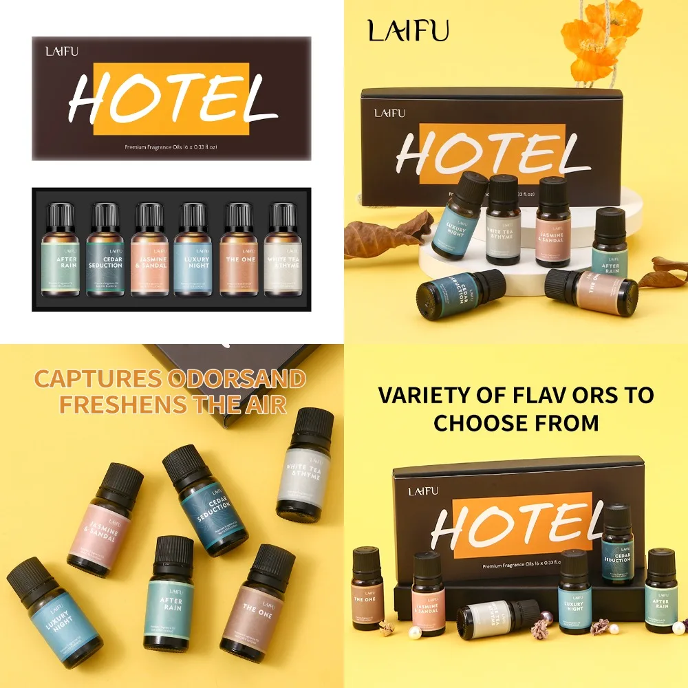 6x10ml Essential Oils Set for Aromatherapy - Citrus, Cedarwood, Jasmine, Sandalwood, Grapefruit, Cardamom, White Tea, Thyme - Pe
6x10ml Essential Oils Set for Aromatherapy - Citrus, Cedarwood, Jasmine, Sandalwood, Grapefruit, Cardamom, White Tea, Thyme - Pe