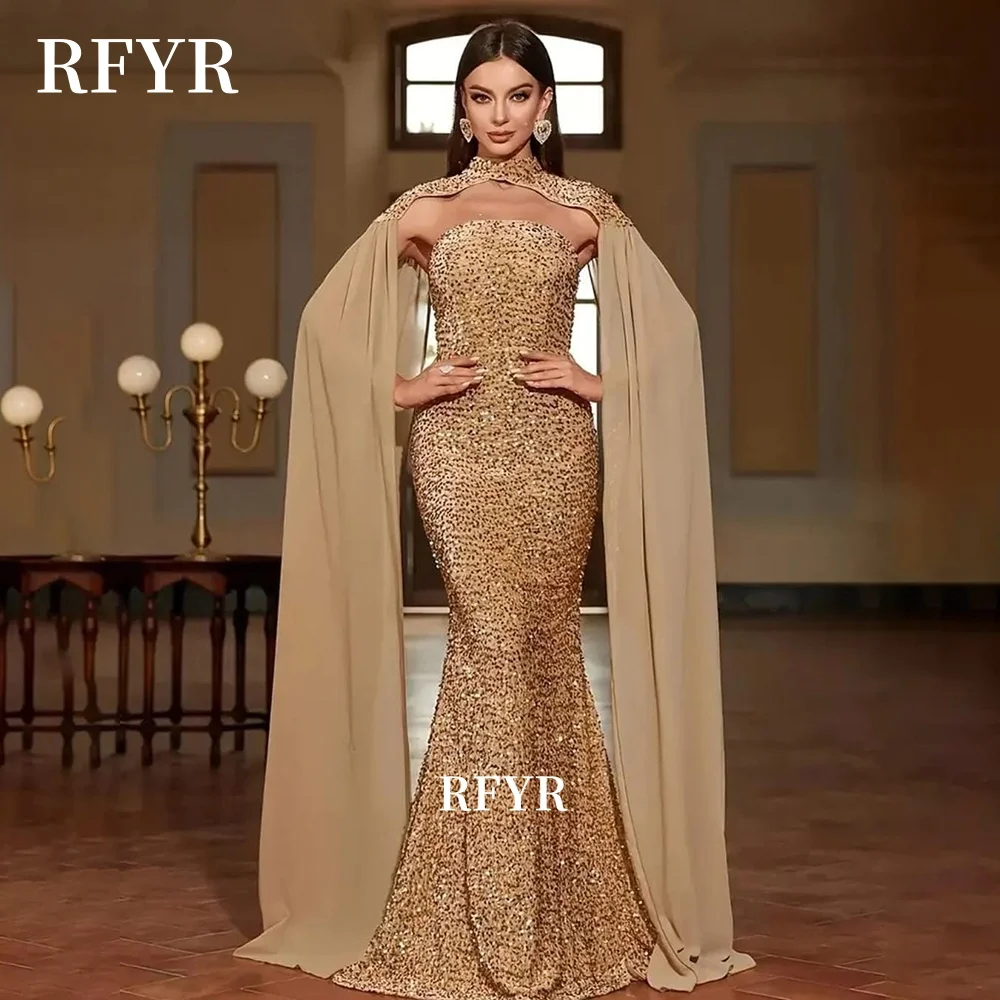 RFYR Mermaid Party Dress Sequined Formal Occasion Dresses with Cape Sleeve Evening Dress مناسبة رسمية Customized
RFYR Mermaid Party Dress Sequined Formal Occasion Dresses with Cape Sleeve Evening Dress مناسبة رسمية Customized
