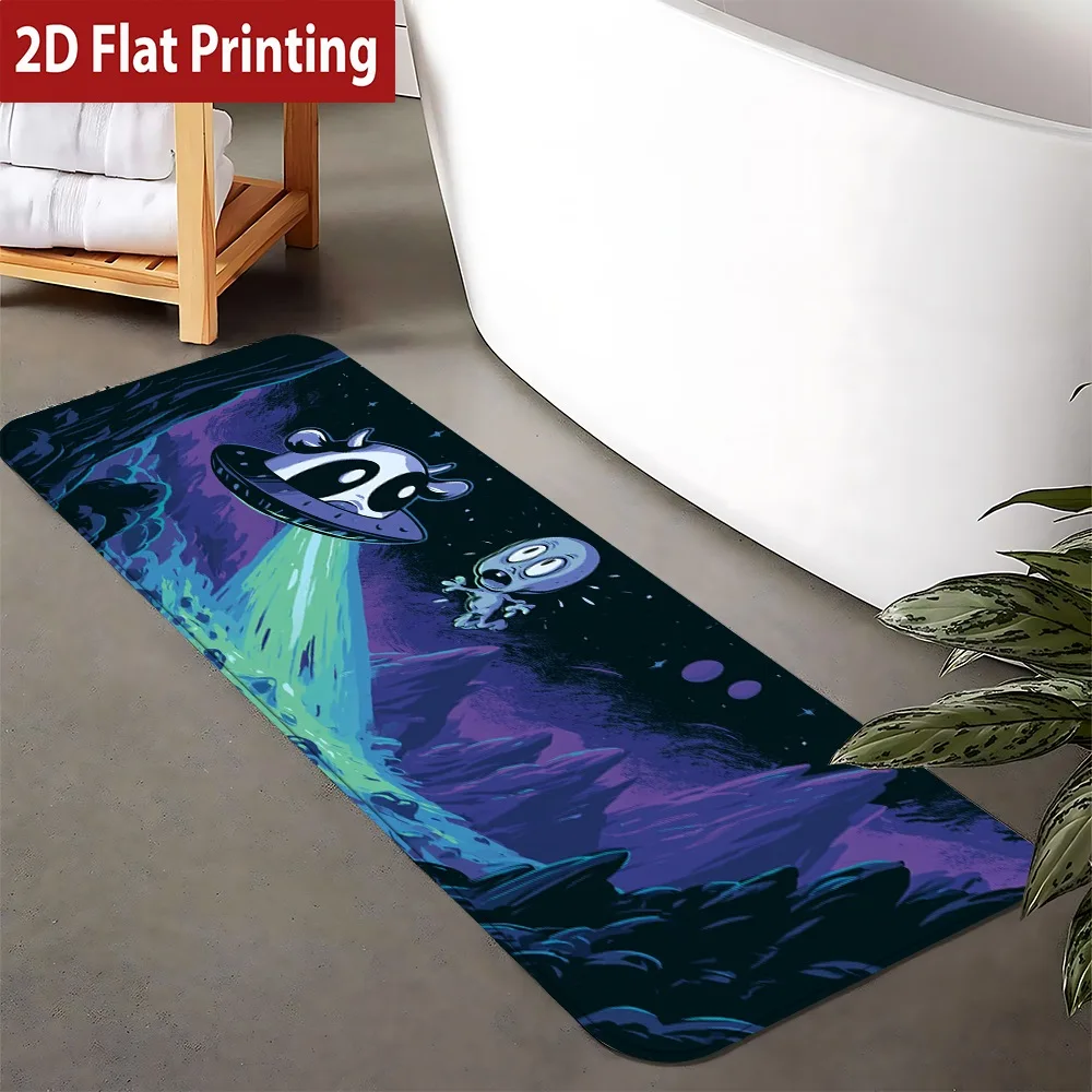 Cartoon Alien Abduction Scene Print Bath Mat, Non-Slip Washable Durable Runner Rug for Bathroom & Kids' Sci-Fi Home Decor
Cartoon Alien Abduction Scene Print Bath Mat, Non-Slip Washable Durable Runner Rug for Bathroom & Kids' Sci-Fi Home Decor