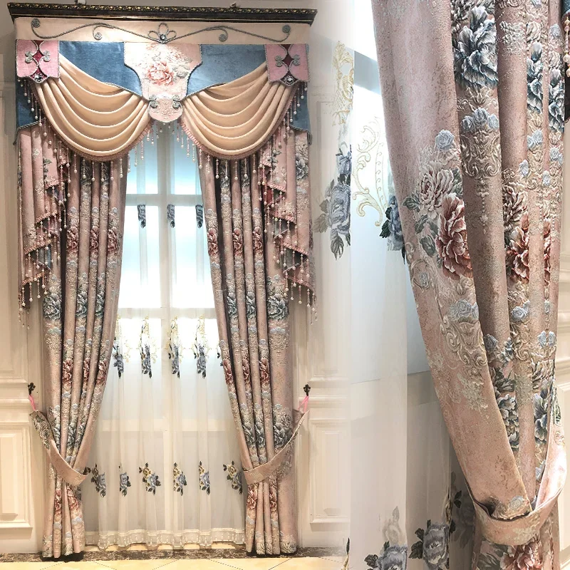 Luxury European Curtains Living Room Bedroom Product Luxurious Warm Bay Window Pink Thick Shading Relief Jacquard Customize
Luxury European Curtains Living Room Bedroom Product Luxurious Warm Bay Window Pink Thick Shading Relief Jacquard Customize