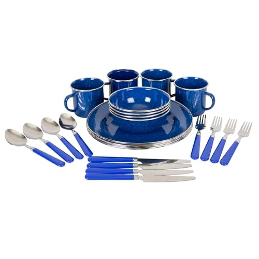 Deluxe 24-Piece Enamel Tableware Set - Enamel Plates and Bowls Lightweight and Durable Camp Dish Set for Camping and Backpackin
Deluxe 24-Piece Enamel Tableware Set - Enamel Plates and Bowls Lightweight and Durable Camp Dish Set for Camping and Backpackin