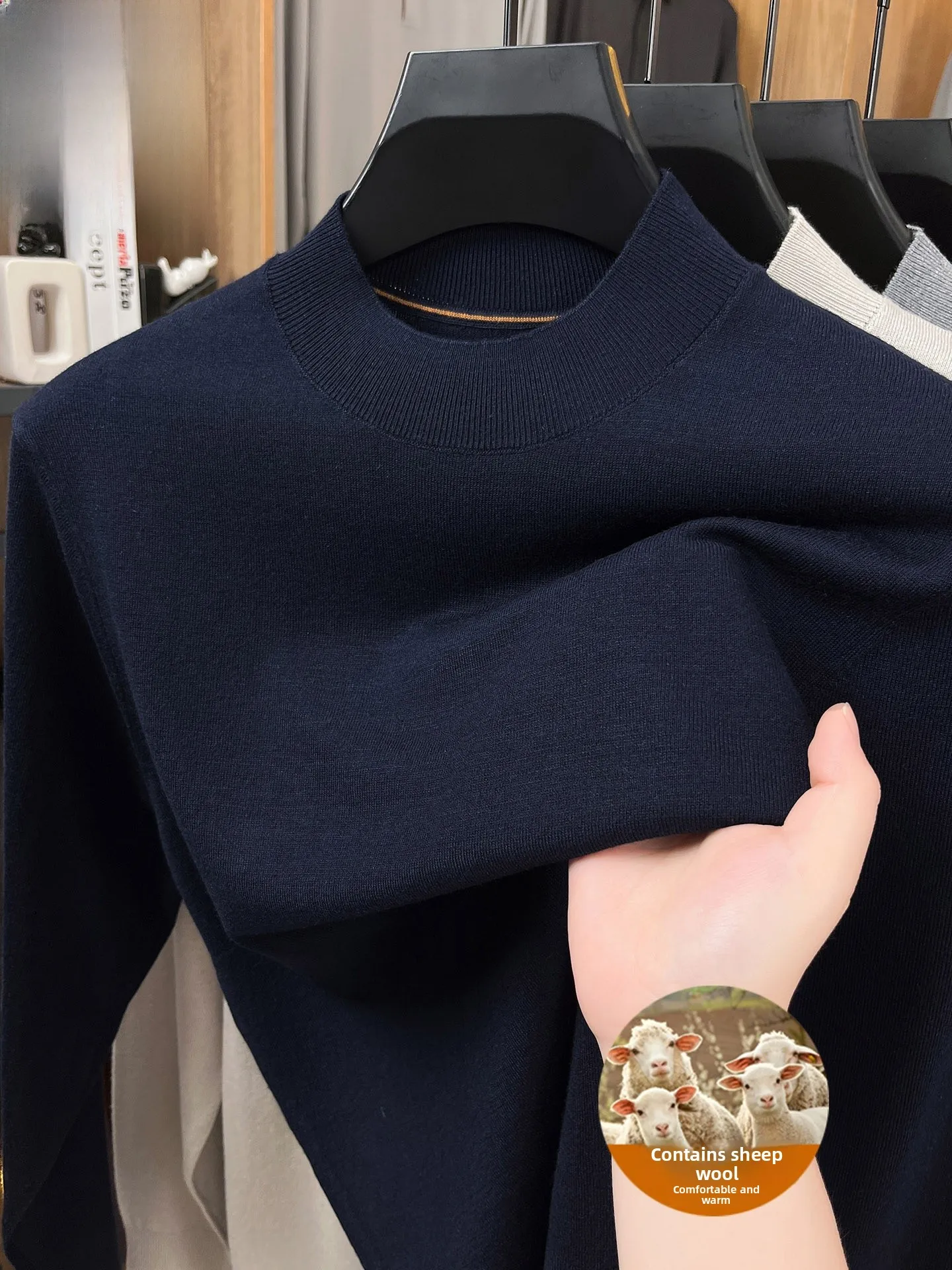 Утепленный мужской вязаный свитер с высоким воротником, осенне-зимняя новинка, шерстяной базовый джемпер, повседневный, комфортный, дышащий
Утепленный мужской вязаный свитер с высоким воротником, осенне-зимняя новинка, шерстяной базовый джемпер, повседневный, комфортный, дышащий