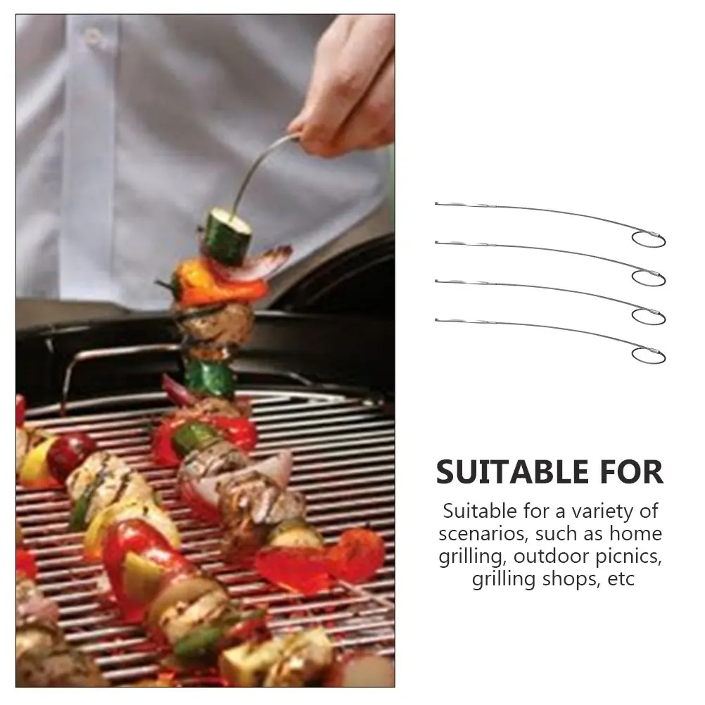 4Pcs Stainless Steel Grilling Skewers Reusable Barbecue Sticks Metal Roasting Skewers for Camping Picnics Backyard Garden
4Pcs Stainless Steel Grilling Skewers Reusable Barbecue Sticks Metal Roasting Skewers for Camping Picnics Backyard Garden