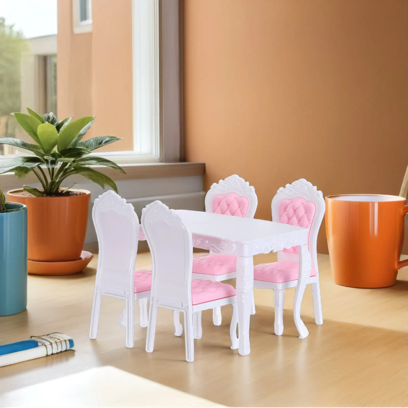 1Set Miniature Dollhouse Furniture Set 16 Scale Kitchen Dining Room Table Chairs Pretend Play Accessories Stable Plastic
1Set Miniature Dollhouse Furniture Set 16 Scale Kitchen Dining Room Table Chairs Pretend Play Accessories Stable Plastic