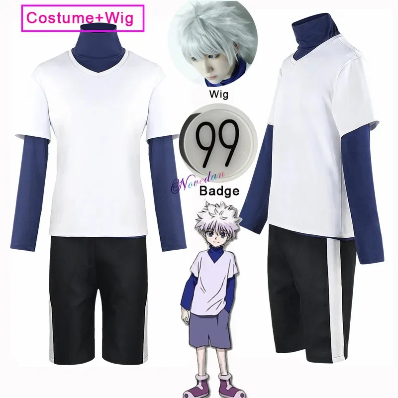 Anime Hunter Killua Zoldyck Cosplay Costume Number 99 Badge Halloween Christmas Party Suit Shirt Tshirt White Wig
Anime Hunter Killua Zoldyck Cosplay Costume Number 99 Badge Halloween Christmas Party Suit Shirt Tshirt White Wig