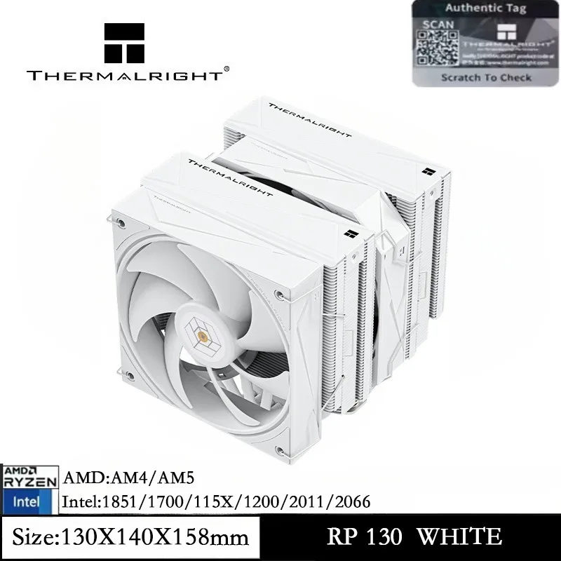 Thermalright Royal Pretor 130, белый воздушный охладитель процессора, 6 тепловых трубок, кулер процессора, высокая производительность для AM4 AM5 Intel1851/1700/115X/2011
Thermalright Royal Pretor 130, белый воздушный охладитель процессора, 6 тепловых трубок, кулер процессора, высокая производительность для AM4 AM5 Intel1851/1700/115X/2011