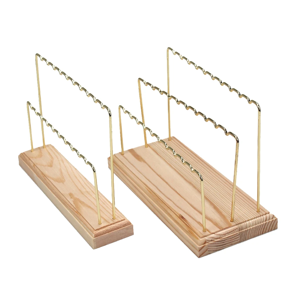 New Earrings Holder Gold Metal Pendant Jewelry Display Organizer Natural Wood Base Bracelet Ring Jewellery Storage Hanging Stand
New Earrings Holder Gold Metal Pendant Jewelry Display Organizer Natural Wood Base Bracelet Ring Jewellery Storage Hanging Stand
