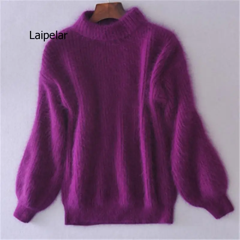 Women Winter Thick Warm Turtleneck Sweater Mohair Female Sweater Lantern Sleeve Casual Solid Color Slim Simple Pullover New
Women Winter Thick Warm Turtleneck Sweater Mohair Female Sweater Lantern Sleeve Casual Solid Color Slim Simple Pullover New