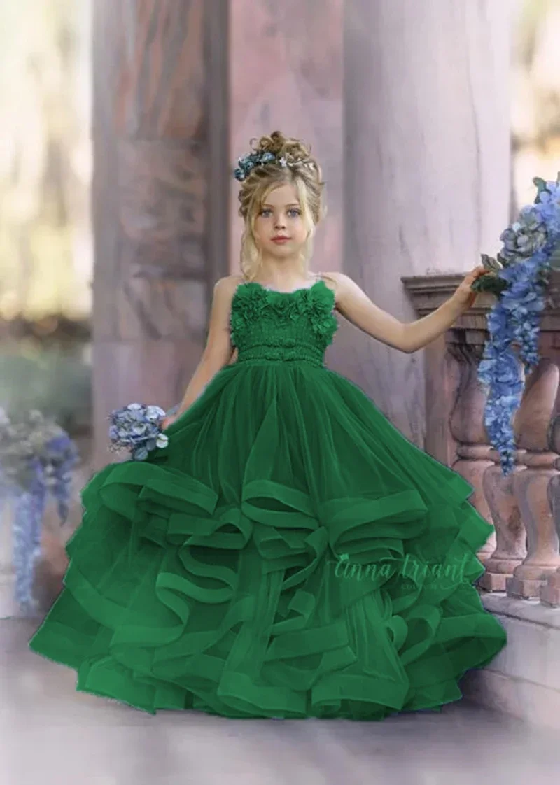 Tulle Ruffle Flower Girl Dress for Wedding Toddlers Straps Lace Appliques Princess Pageant Dress Kids Custom Birthday Party Gown
Tulle Ruffle Flower Girl Dress for Wedding Toddlers Straps Lace Appliques Princess Pageant Dress Kids Custom Birthday Party Gown