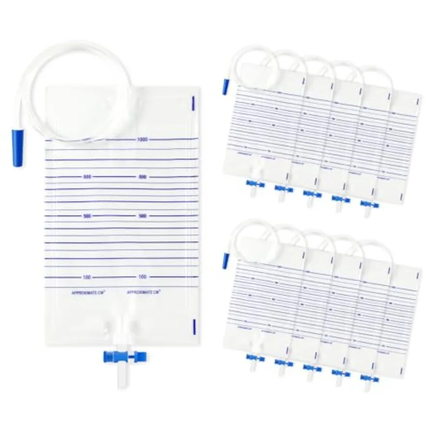 10 Pack Urinary Drainage Bags 1000ML Urinary Bags with Anti-Reflux Valve and Easy Drain Switch Drain Bags for Home and Hospital
10 Pack Urinary Drainage Bags 1000ML Urinary Bags with Anti-Reflux Valve and Easy Drain Switch Drain Bags for Home and Hospital