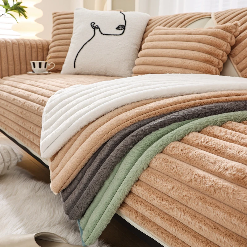 Stripe Faux Rabbit Plush Couch Covers for Sofas Non-slip 1 2 3 4 Seat L Shaped Thickened Ultra-soft Armchair Sofa Slipcover
Stripe Faux Rabbit Plush Couch Covers for Sofas Non-slip 1 2 3 4 Seat L Shaped Thickened Ultra-soft Armchair Sofa Slipcover