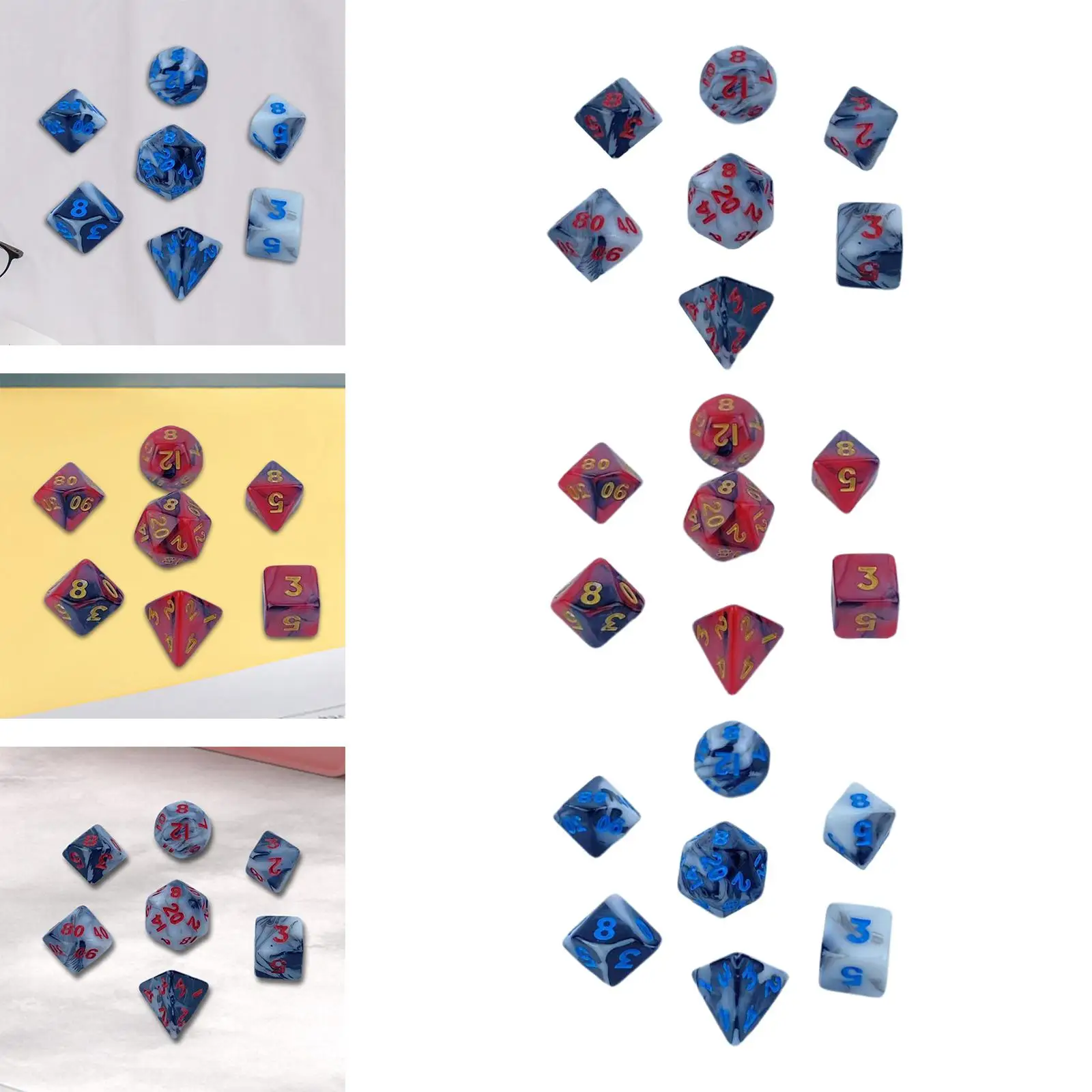 7x Acrylic Polyhedral Dices D6 D8 D10 D12 D20 Multicolour Dices Set
7x Acrylic Polyhedral Dices D6 D8 D10 D12 D20 Multicolour Dices Set