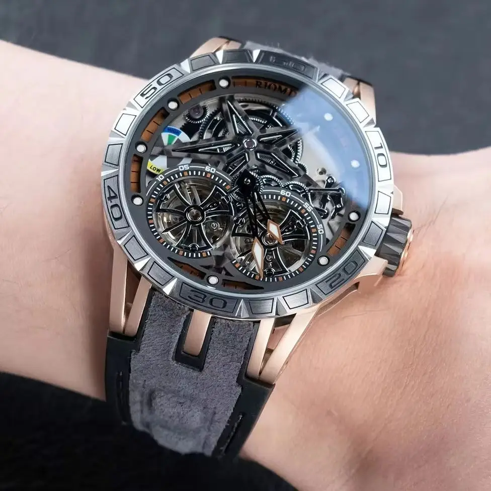 OBLVLO Men Automatic Watch 46mm Mechanical Wristwatch Luminous Skeleton Star Dual Flyweel Dial Waterproof Mineral Mirror
OBLVLO Men Automatic Watch 46mm Mechanical Wristwatch Luminous Skeleton Star Dual Flyweel Dial Waterproof Mineral Mirror