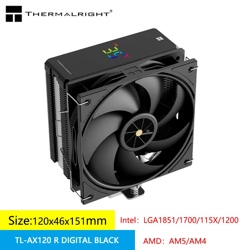 Thermalright TL-AX120 R ЦИФРОВОЙ радиатор воздушного охлаждения процессора, тепловые трубы AGHP4.0/4, поддержка LGA1851/1700/115X/1200/AM5/AM4
Thermalright TL-AX120 R ЦИФРОВОЙ радиатор воздушного охлаждения процессора, тепловые трубы AGHP4.0/4, поддержка LGA1851/1700/115X/1200/AM5/AM4