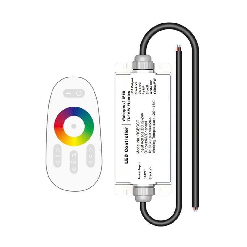 Tuya WIFI DC12V 24V LED Strip Waterproof Controller IP68 Rain-Proof With Tuya Voice Remote Control RGBCW
Tuya WIFI DC12V 24V LED Strip Waterproof Controller IP68 Rain-Proof With Tuya Voice Remote Control RGBCW
