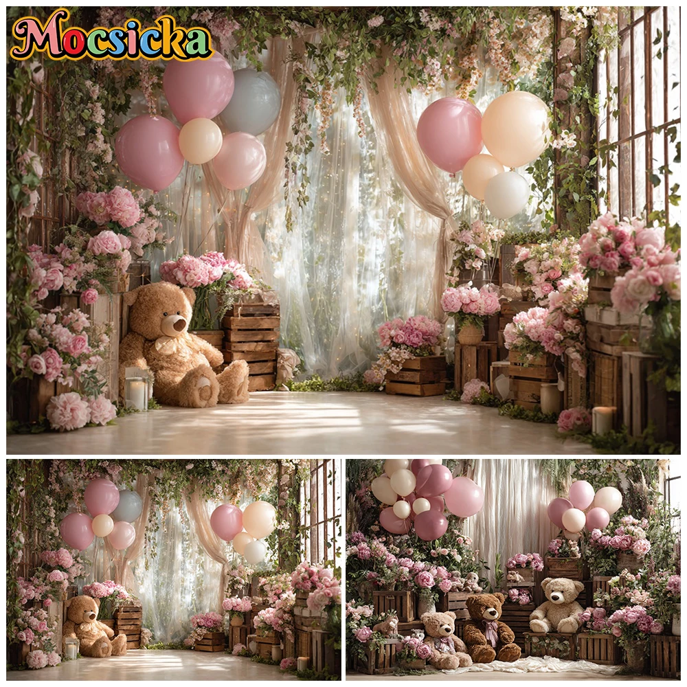 Mocsicka Romantic Boho Bear Photography Backdrop Cake Smash Pink Floral Curtain Background Baby Shower 1st Birthday Photoshoot
Mocsicka Romantic Boho Bear Photography Backdrop Cake Smash Pink Floral Curtain Background Baby Shower 1st Birthday Photoshoot