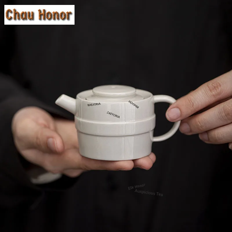 Retro Grass Wood Grey Ceramic Teapot Bamboo Joint Pot Household Tea Making Kettle with Strainer Tea Services Supplies Collection
Retro Grass Wood Grey Ceramic Teapot Bamboo Joint Pot Household Tea Making Kettle with Strainer Tea Services Supplies Collection