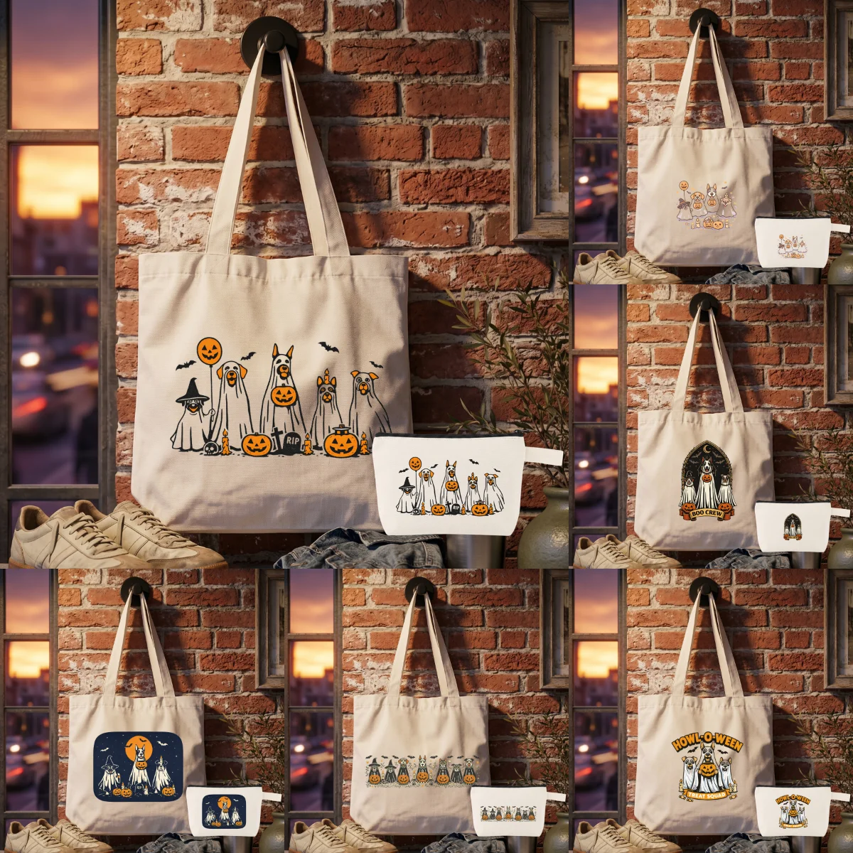 1 Pack Halloween Dog Canvas Bag Set, Spooky Ghost Dog Graphic Tote & Makeup Pouch, 2-Piece Kit
1 Pack Halloween Dog Canvas Bag Set, Spooky Ghost Dog Graphic Tote & Makeup Pouch, 2-Piece Kit