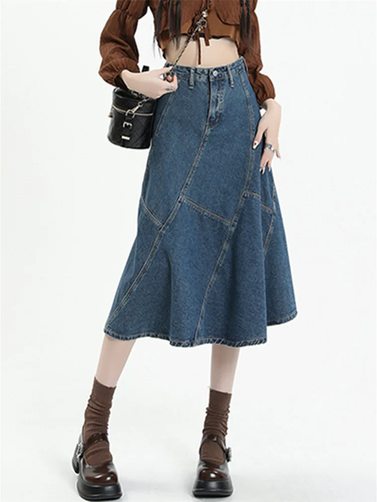 2025 New Spring Summer Women High Waist Slim Long Skirt High Quality Fashion Patchwork Design Vintage Blue Denim Skirt
2025 New Spring Summer Women High Waist Slim Long Skirt High Quality Fashion Patchwork Design Vintage Blue Denim Skirt