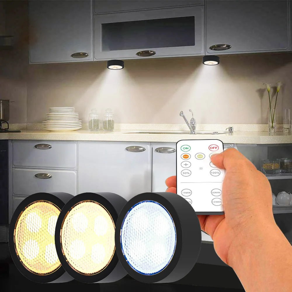 86MM Led Puck Light 3 Colors in 1 Wireless Black Cabinet Lamp Battery Powered Indoor For Kitchen,Foyer
86MM Led Puck Light 3 Colors in 1 Wireless Black Cabinet Lamp Battery Powered Indoor For Kitchen,Foyer