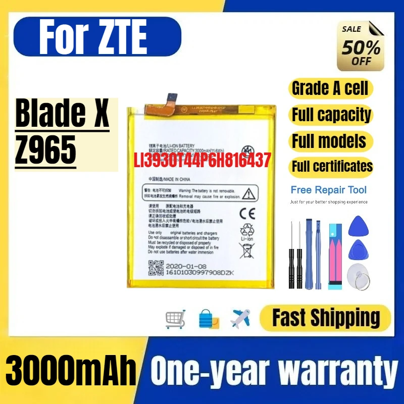 LI3930T44P6H816437 for ZTE Blade X/Z965 Phone Battery High Quality High Capacity Replacement Bateria Grade A Cell with Tools
LI3930T44P6H816437 for ZTE Blade X/Z965 Phone Battery High Quality High Capacity Replacement Bateria Grade A Cell with Tools