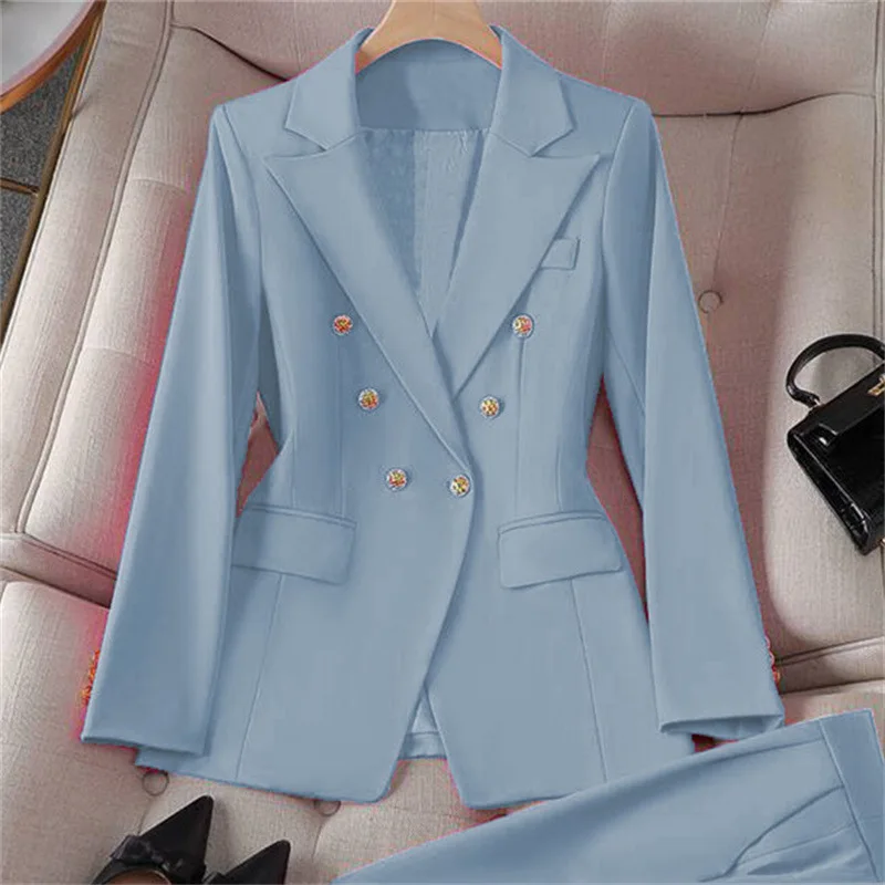 Professional High-Grade Elegant Blue Double-Breasted New Women's Clothes Suit Suit
Professional High-Grade Elegant Blue Double-Breasted New Women's Clothes Suit Suit