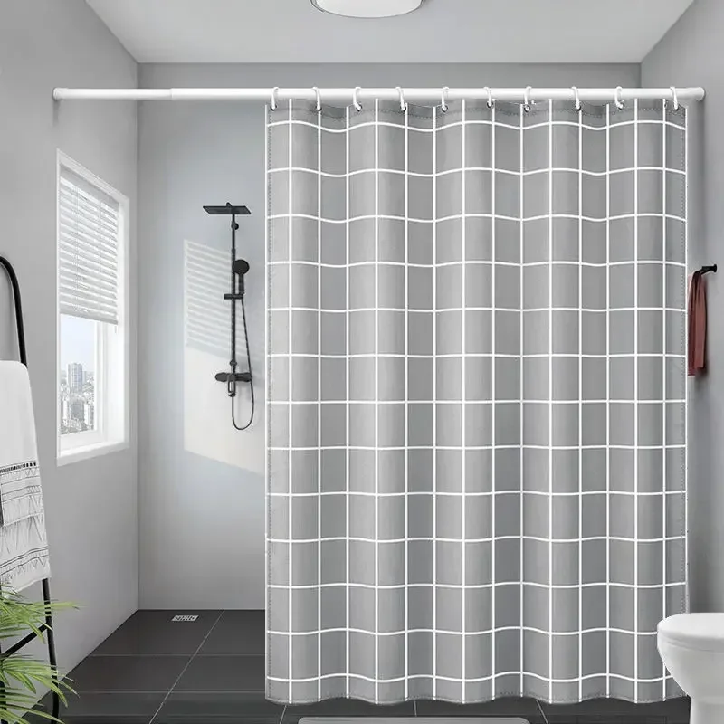 Shower Curtains 180cm Gray White Plaid Bathroom Curtain Simple Modern Style Waterproof 71 Inches with Hooks Polyester Fabric
Shower Curtains 180cm Gray White Plaid Bathroom Curtain Simple Modern Style Waterproof 71 Inches with Hooks Polyester Fabric
