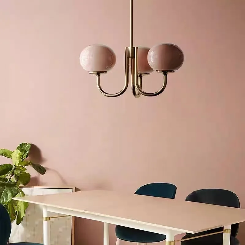 French Retro Bauhaus Pink Glass Ball Suspension LED Pendant Lights Art Creative Lamps for Living Room Home Decoration Chandelier
French Retro Bauhaus Pink Glass Ball Suspension LED Pendant Lights Art Creative Lamps for Living Room Home Decoration Chandelier