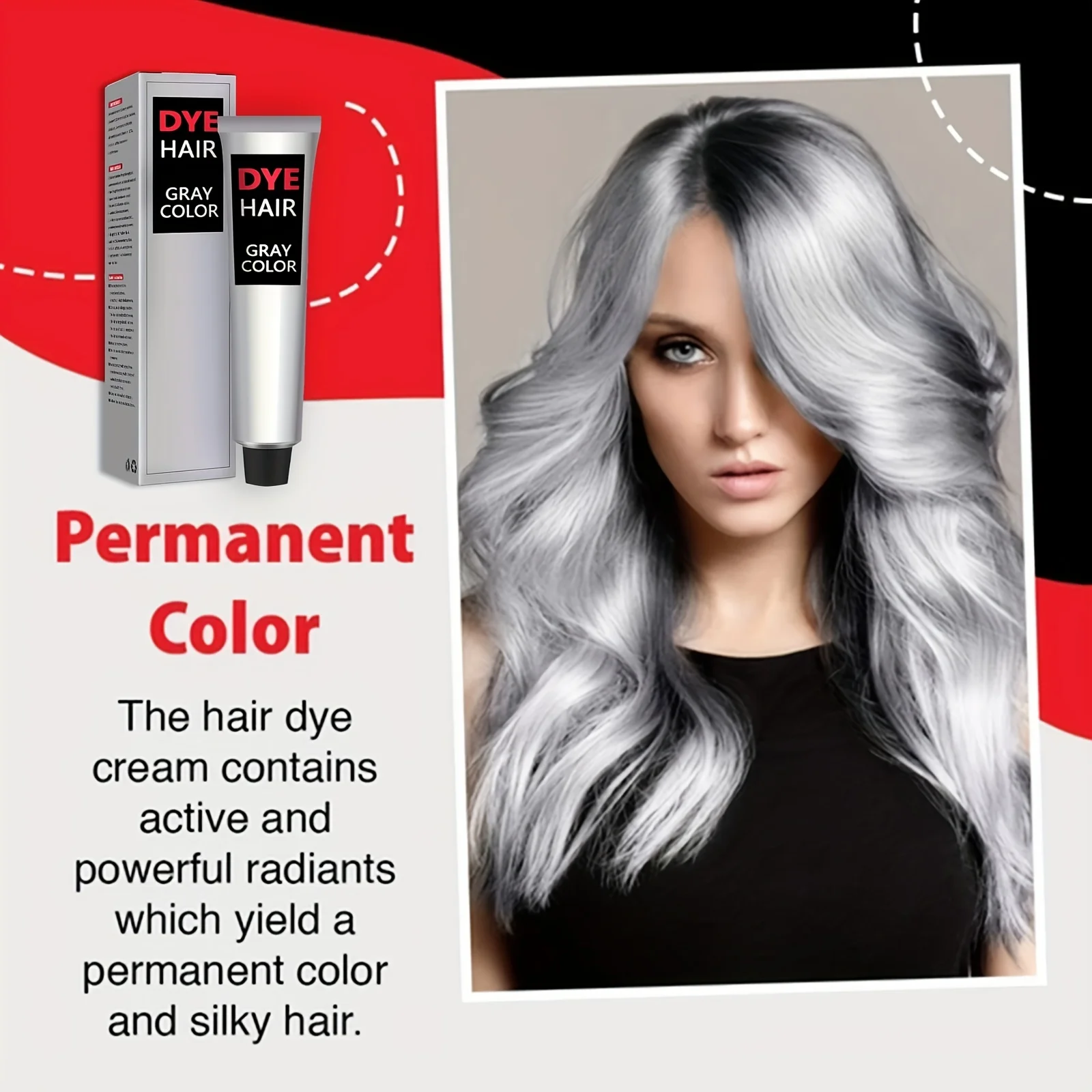 All Hair Types Semi-permanent Hair Dye Cream For Halloween Christmas Party Use Silver Gray Hair Dye Cream
All Hair Types Semi-permanent Hair Dye Cream For Halloween Christmas Party Use Silver Gray Hair Dye Cream
