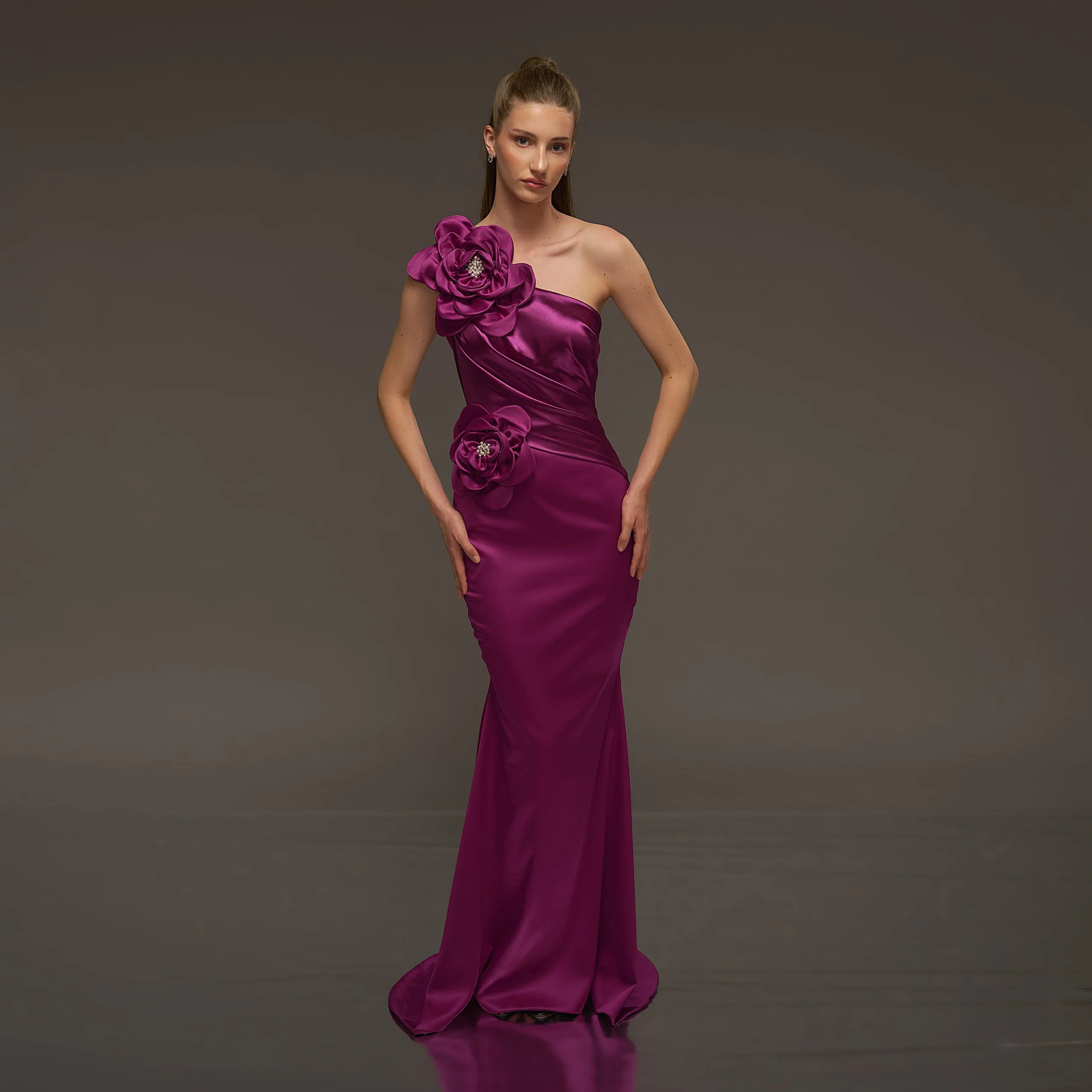 Elegant Mermaid Evening Dresses Fuchsia One Shoulder Flowers Prom Gowns Classic Long Formal Party Guest Gowns Customized
Elegant Mermaid Evening Dresses Fuchsia One Shoulder Flowers Prom Gowns Classic Long Formal Party Guest Gowns Customized
