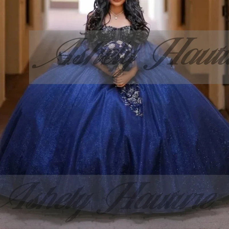 Customized Quality Navy Blue Ballgown Prom Dresses Women Flower Applique Sweep Train Party Occasion Wear Sweet 15 16 Quinceanera
Customized Quality Navy Blue Ballgown Prom Dresses Women Flower Applique Sweep Train Party Occasion Wear Sweet 15 16 Quinceanera