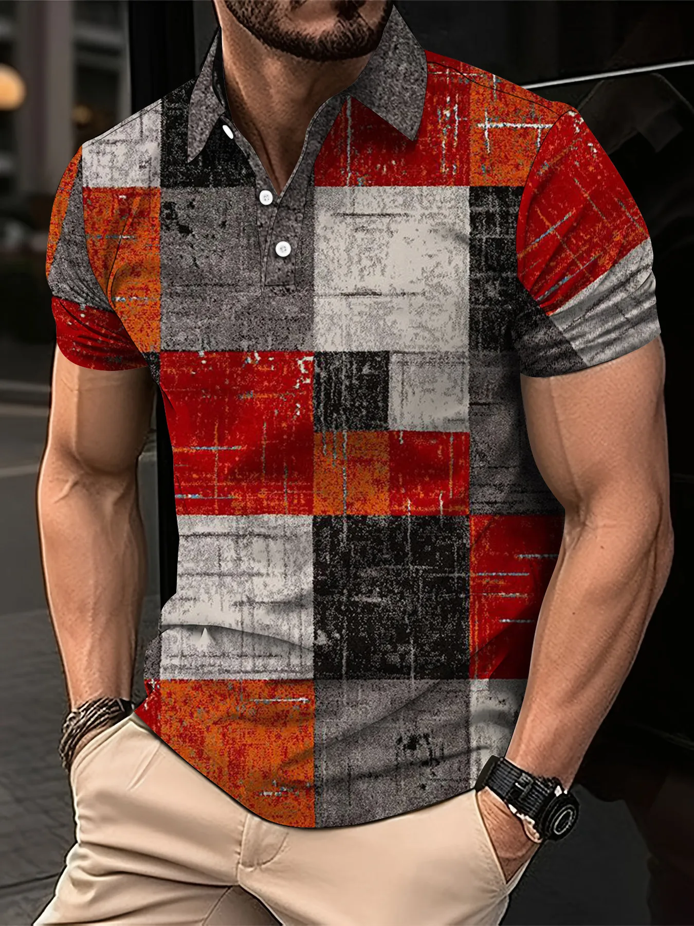 Fashion Elegant Harajuku Slim Fit Ropa Hombre Loose Casual All Match Lattice Men's POLO Shirt Printed Button Short Sleeve Tops
Fashion Elegant Harajuku Slim Fit Ropa Hombre Loose Casual All Match Lattice Men's POLO Shirt Printed Button Short Sleeve Tops