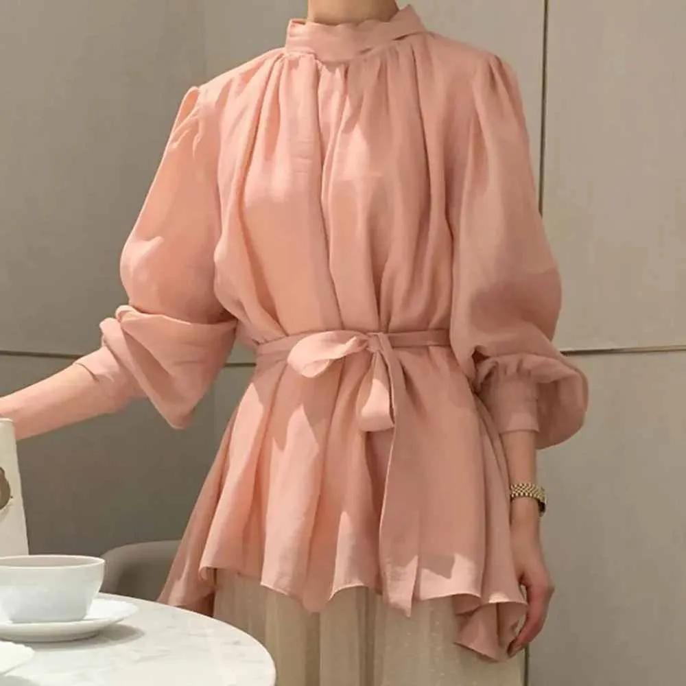 Elegant French Solid Women's Shirt Summer Thin Stand Collar Half Lantern Sleeves Pleated A-line Top Irregular Ruffles Hem Shirt
Elegant French Solid Women's Shirt Summer Thin Stand Collar Half Lantern Sleeves Pleated A-line Top Irregular Ruffles Hem Shirt