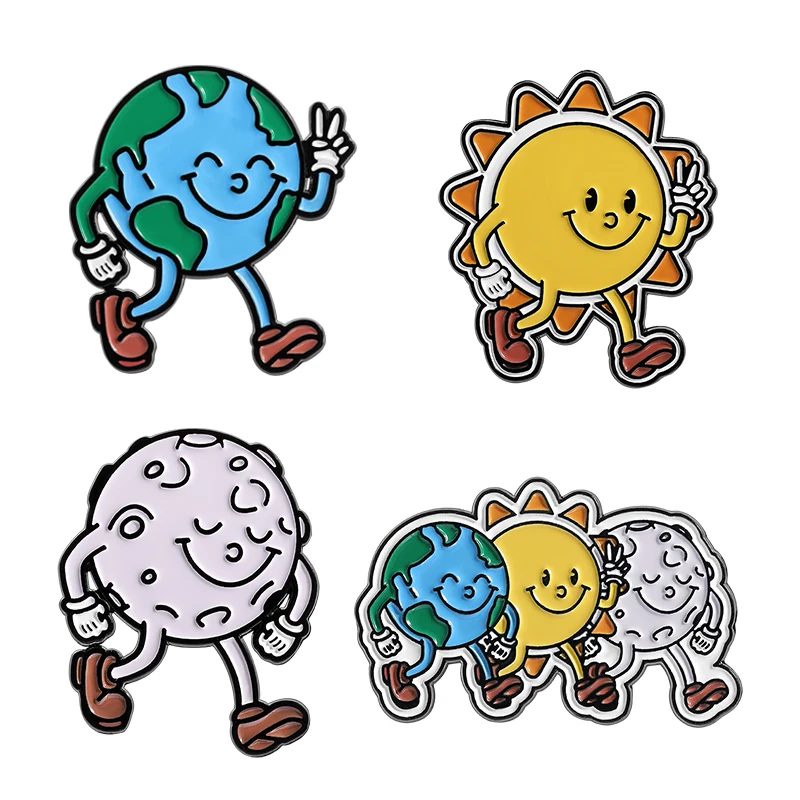Cartoon Smiling Earth Sun Moon Enamel Pins Funny Cute Earth Sun Moon Enjoy Playing Badge Lapel Backpack Jewelry Gift for Friends
Cartoon Smiling Earth Sun Moon Enamel Pins Funny Cute Earth Sun Moon Enjoy Playing Badge Lapel Backpack Jewelry Gift for Friends
