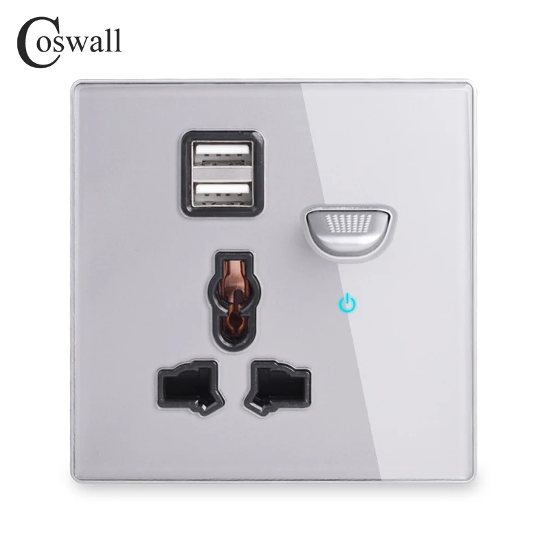Coswall British UK Standard Socket Universal 3 Pin 5 Hole Outlet Switched With Dual USB Charging Port LED Indicator Grey
Coswall British UK Standard Socket Universal 3 Pin 5 Hole Outlet Switched With Dual USB Charging Port LED Indicator Grey