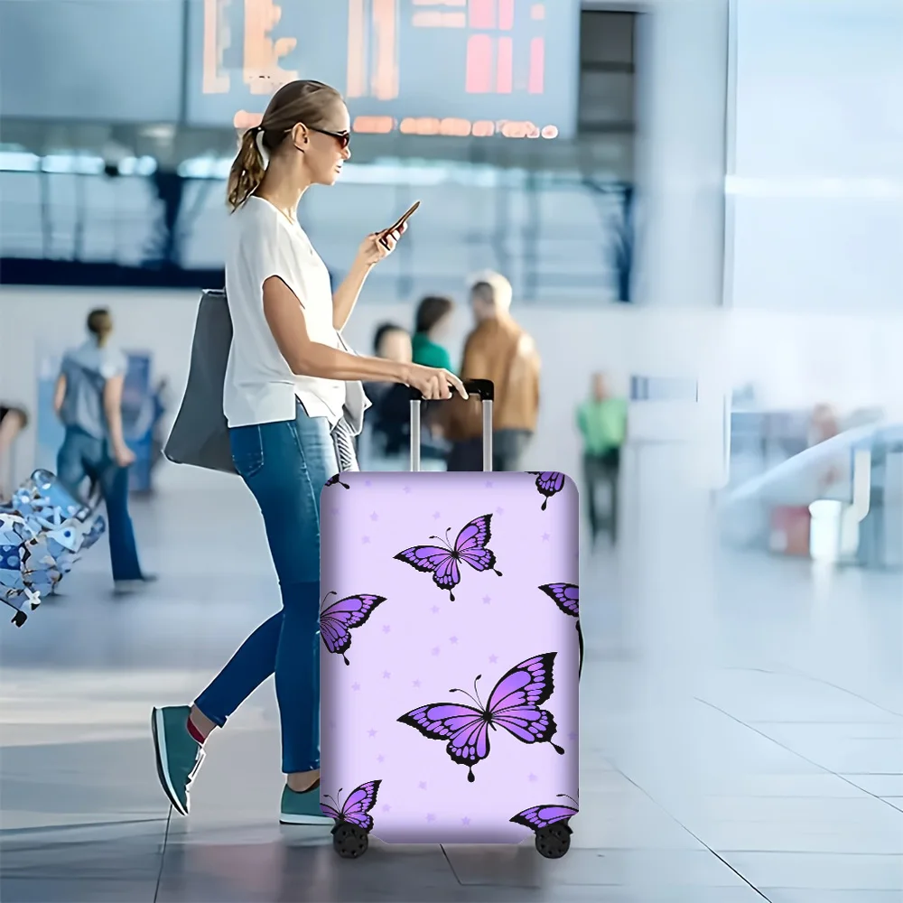1PC lilac butterfly print luggage cover for 18-32 inch luggage; a dustproof and resilient travel accessory that effectively p
1PC lilac butterfly print luggage cover for 18-32 inch luggage; a dustproof and resilient travel accessory that effectively p