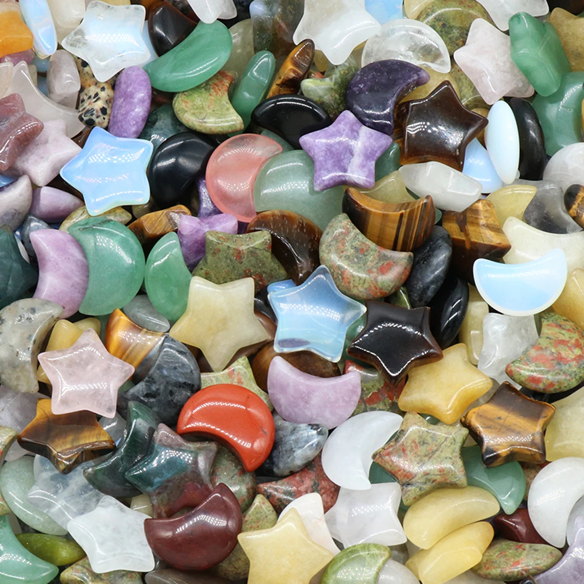 6pcs Energy Natural Stone Crystal Ornaments Mini Star Moon Carving Stone Therapy Meditation Spiritual Jewelry Decorative
6pcs Energy Natural Stone Crystal Ornaments Mini Star Moon Carving Stone Therapy Meditation Spiritual Jewelry Decorative