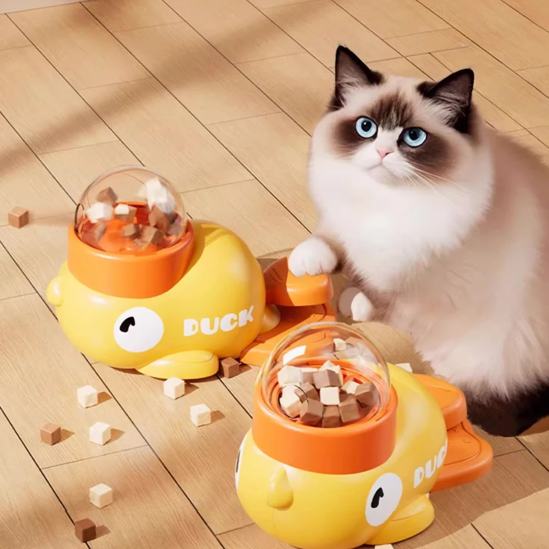 Yellow Duck-shaped Interactive Feeder, a puzzle toy for pet training, is a universal interactive feeder for both cats and dogs.
Yellow Duck-shaped Interactive Feeder, a puzzle toy for pet training, is a universal interactive feeder for both cats and dogs.