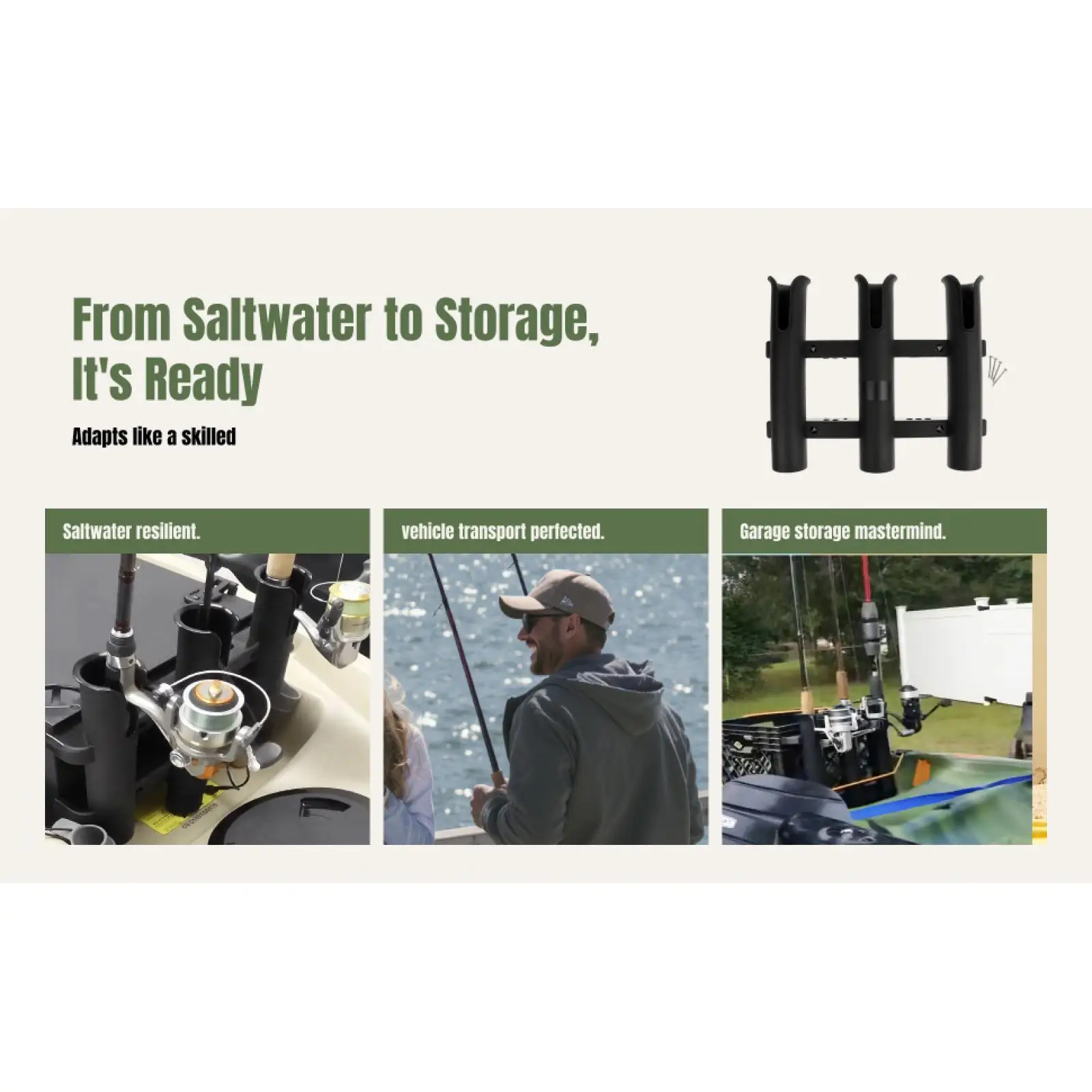 Portable Fishing Rod Holder Three Slots Rack Rest Marine Storage Bracket Organizer for Boat Accessories
Portable Fishing Rod Holder Three Slots Rack Rest Marine Storage Bracket Organizer for Boat Accessories