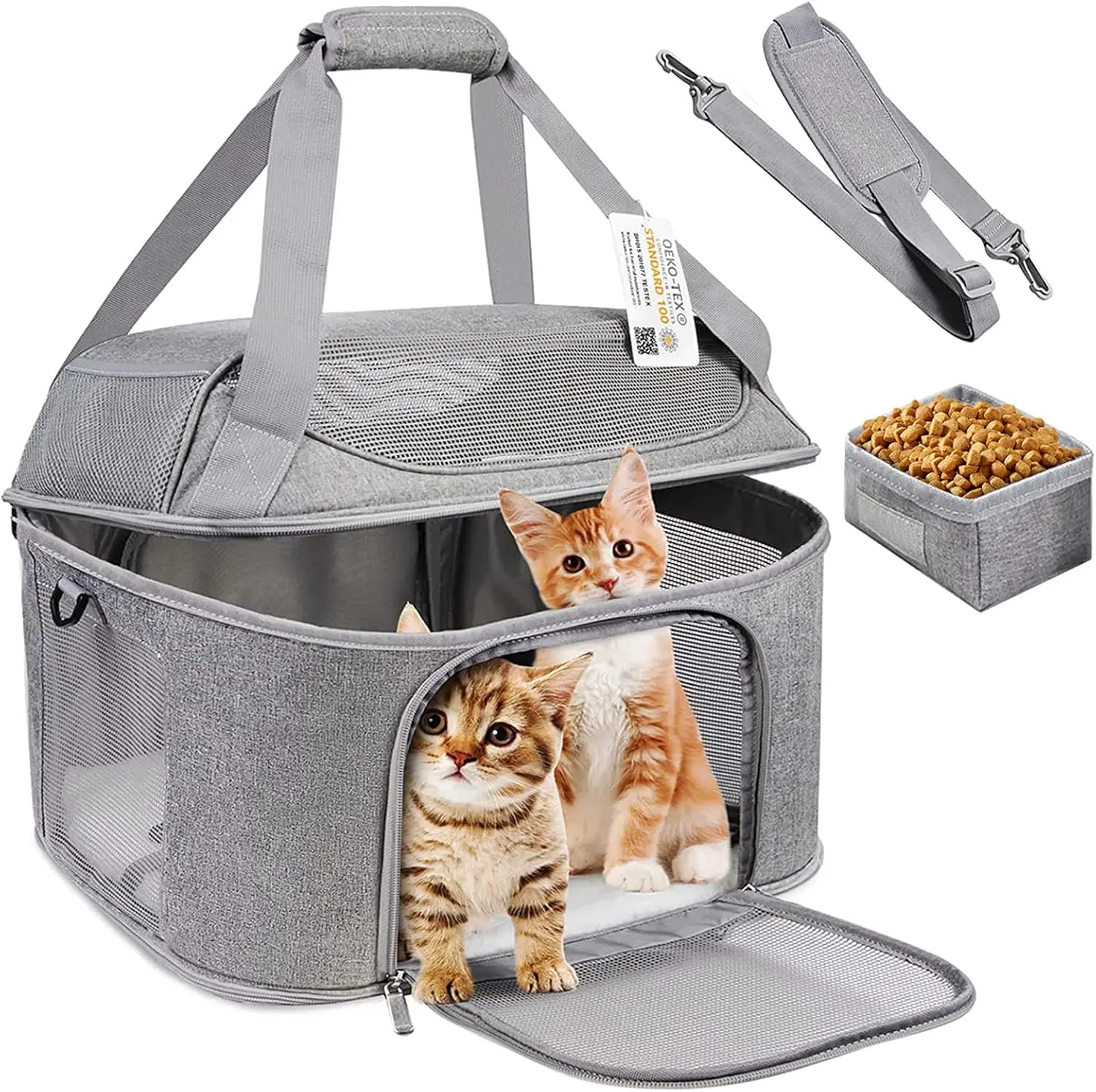 Large Cat Carrier for 2 Cats, Soft Side Pet Carrier for Cats Small Dog Up to 20 lbs, Collapsible Travel Dog Carrier Bag
Large Cat Carrier for 2 Cats, Soft Side Pet Carrier for Cats Small Dog Up to 20 lbs, Collapsible Travel Dog Carrier Bag